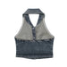 Women Clothing Halter Backless Short Denim Shirt Top-Fancey Boutique