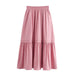 Summer Women Clothing French Gentle Summer Loose Strip Skirt-Pink-Fancey Boutique