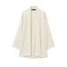 Women With Belt Pleated Kimono Coat Small Pleated Pants-White Top-Fancey Boutique