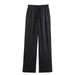Women Clothing Wrinkle Effect Double Breasted Blazer High Waist Trousers Set-Black Trousers-Fancey Boutique