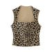 Women Clothing Animal Pattern Knitted Top Skirt-Brown Top-Fancey Boutique