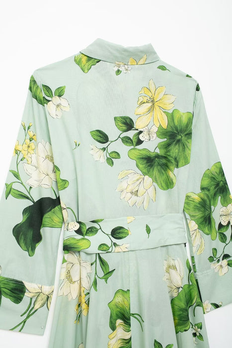 Women Clothing Casual Retro Floral Printed Shirt Dress-Fancey Boutique