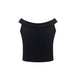 Off Neck Sexy Cold Shoulder Sleeveless Vest Women Chest Jacquard Pleated Slim Top-Fancey Boutique