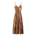 Underwear Silk Satin Textured Midi Dress Vacation Dress Women-Brown-Fancey Boutique