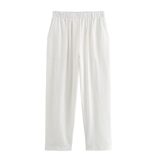 Women Clothing Summer Linen Pleated Blazer Straight Leg Pants Set-Pants-Fancey Boutique
