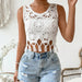 Crocheted Cutout Fringed Sleeveless Short Top-Fancey Boutique