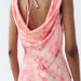 Elegant Lady Summer Tie Dyed Printed Draping Satin Sexy Sheath Dress Women-Fancey Boutique