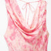 Elegant Lady Summer Tie Dyed Printed Draping Satin Sexy Sheath Dress Women-Fancey Boutique