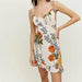 Summer Women Floral Print High Waist Sexy Side Split Hem Sling Dress-Fancey Boutique