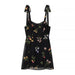 Summer Women Clothing Elegant Slightly Mature Wide Shoulder Strap Printing Dress-Fancey Boutique