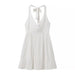 Summer Women Clothing Elegant Slightly Mature Halter Backless Sling Dress-White-Fancey Boutique