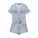 Women Clothing French Waist Denim Shirt jumpsuit-Fancey Boutique