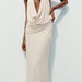 Women Clothing French Sexy Pleated Hanging Collar Sleeveless Maxi Dress-Fancey Boutique