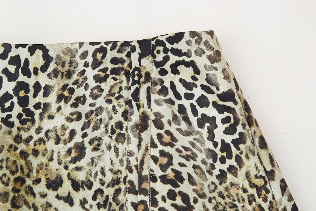 Women Animal Print Shirt Mini Skirt-Fancey Boutique