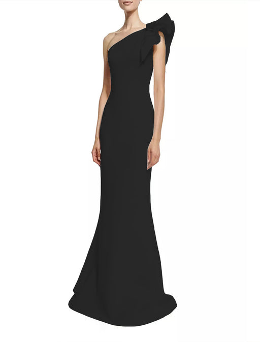 Color-Black-Women' Clothing Dress Ruffle Sleeve Slim One Shoulder Dress-Fancey Boutique