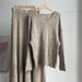 Loose Knitting Suit Women Autumn Winter Round Neck Sweater Fishtail Skirt-Khaki-Fancey Boutique