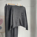 Loose Knitting Suit Women Autumn Winter Round Neck Cardigan Sweater Wide Leg Pants-Fancey Boutique