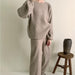 Loose Knitting Suit Women Autumn Winter Round Neck Sweater Wide Leg Pants-Fancey Boutique