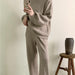 Loose Knitting Suit Women Autumn Winter Round Neck Sweater Wide Leg Pants-Fancey Boutique