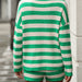 Autumn Winter Striped Patchwork round Neck Casual Sweater Sweater Women Set-Fancey Boutique