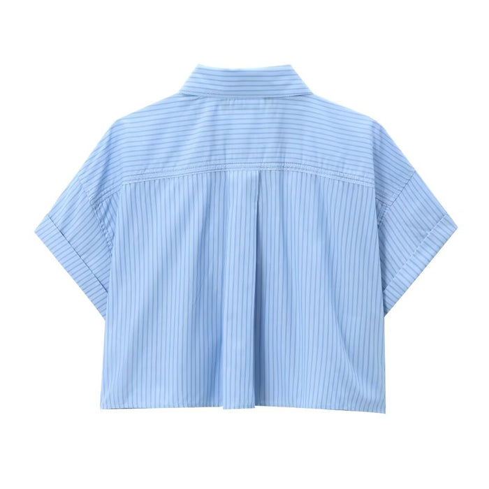 Women Poplin Short Shirt-Fancey Boutique