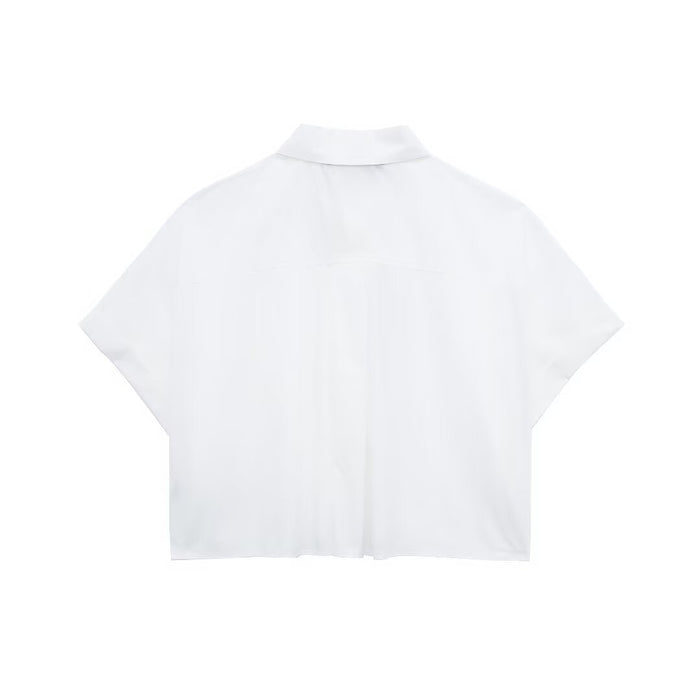 Women Poplin Short Shirt-Fancey Boutique