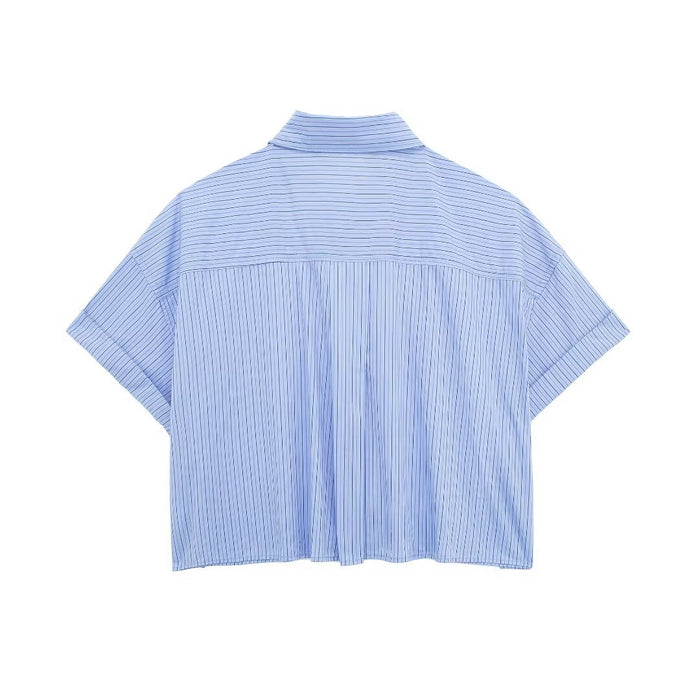 Women Poplin Short Shirt-Fancey Boutique