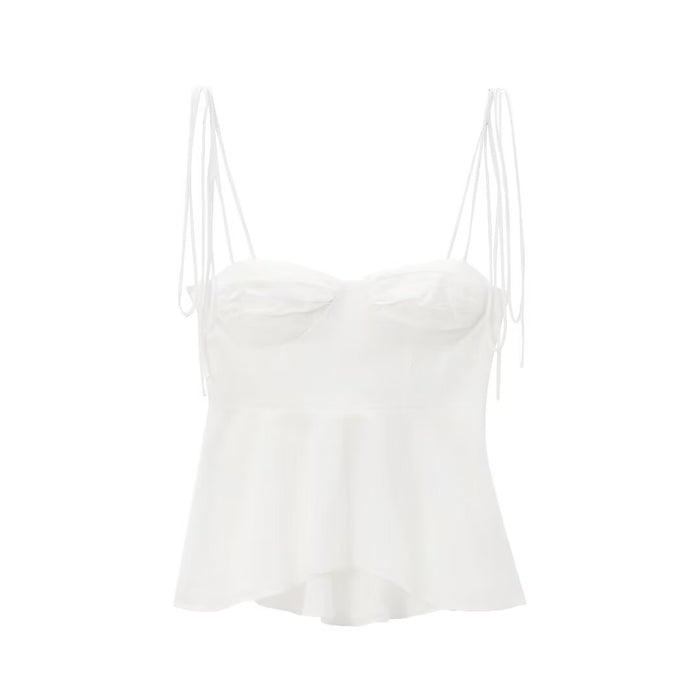 Women White Corset Short Strap Top-Fancey Boutique