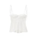 Women White Corset Short Strap Top-Fancey Boutique