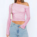 Women Clothing Spring Summer Casual Slim Solid Color Diagonal Collar Pullover Top-Fancey Boutique