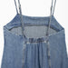 Women Clothing French Washed Denim Sling Dress Summer Loose Youthful Looking A Line Dress-Fancey Boutique