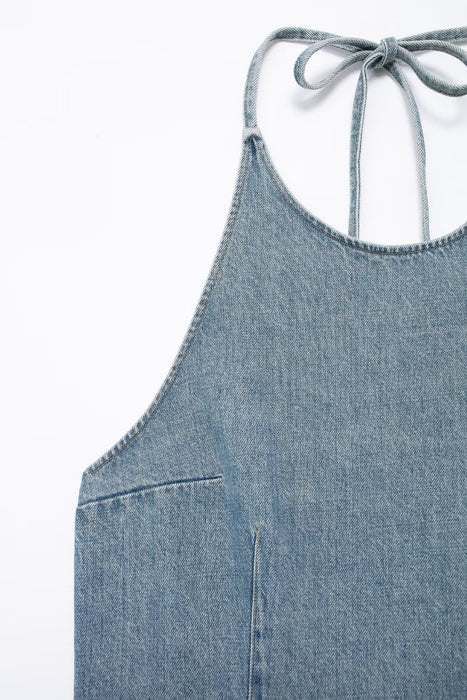 Summer Women Street Neck Sleeveless Denim Top-Fancey Boutique