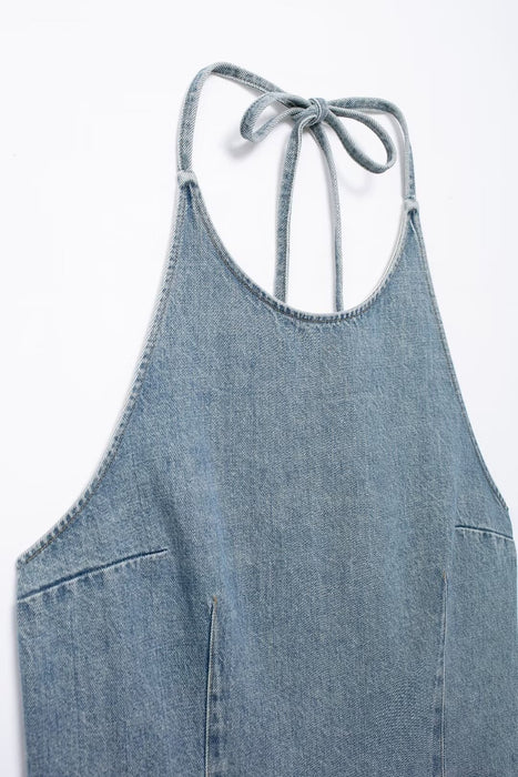 Summer Women Street Neck Sleeveless Denim Top-Fancey Boutique