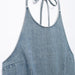 Summer Women Street Neck Sleeveless Denim Top-Fancey Boutique