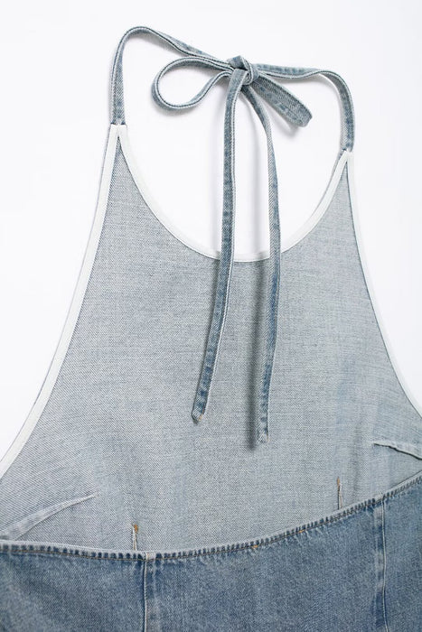 Summer Women Street Neck Sleeveless Denim Top-Fancey Boutique