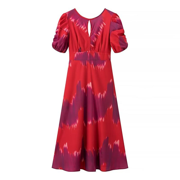 Summer Women Bubble Sleeve Bow Loose Dress Women-Fancey Boutique