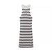 Women Clothing Summer Elegant Slightly Mature Striped Halter Knitted Dress-Fancey Boutique