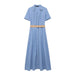 Summer Women Clothing With Belt Shirt Midi Dress Women-Fancey Boutique