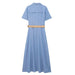 Summer Women Clothing With Belt Shirt Midi Dress Women-Fancey Boutique