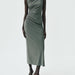 Autumn Pleated Decoration Slim Sleeveless Midi Dress-Fancey Boutique