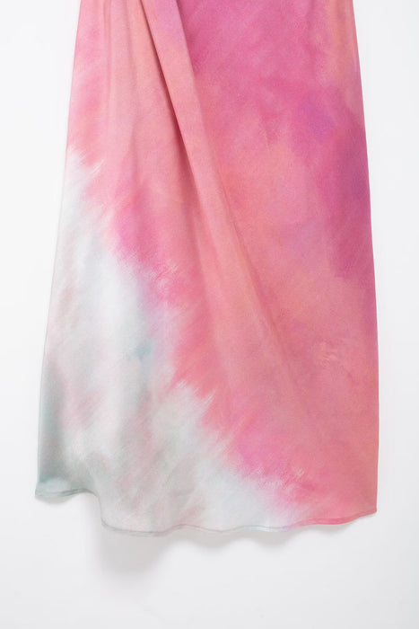 Summer Women Clothing Tie Dyed Printed Satin Maxi Dress-Fancey Boutique