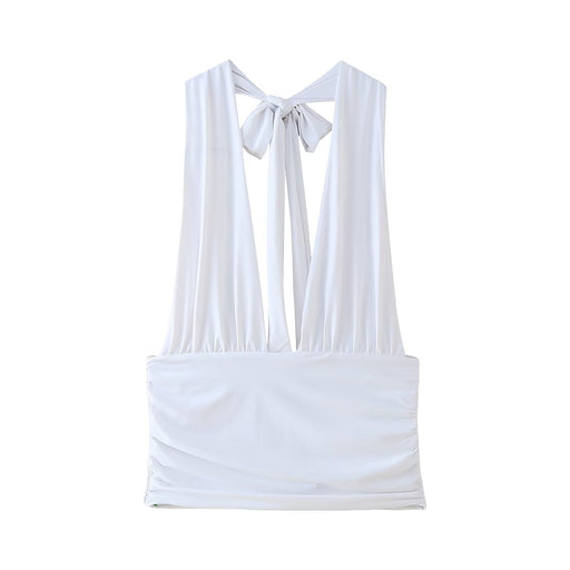 Women Sexy Halter Chest Camisole Top-White-Fancey Boutique