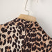 Leopard Cuff Pleated Blazer Long Sleeved Retro Top for Women-Fancey Boutique