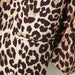 Leopard Cuff Pleated Blazer Long Sleeved Retro Top for Women-Fancey Boutique