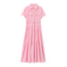 Women Clothing Women Clothing With Belt Shirt Dress-PINK-Fancey Boutique