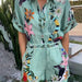 Casual Two Piece Suit Cotton Linen Printed Shirt Shorts Amplified craft-Fancey Boutique