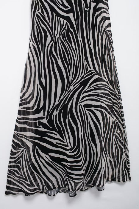 Summer Women Clothing Long Ruffled Animal Print Dress-Fancey Boutique