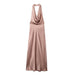 Summer Women Clothing Elegant Slightly Mature Open Back Satin I Dress-Pink-Fancey Boutique