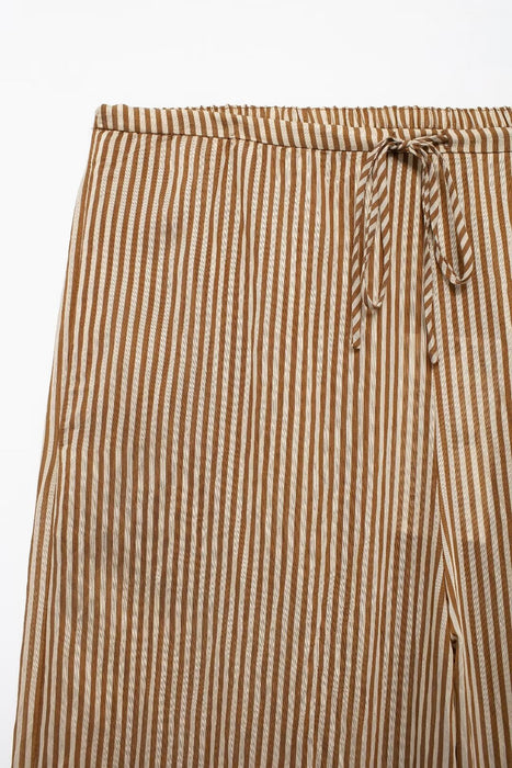 Women Clothing Summer Striped Midi Dress Striped Pajama Pants Suit-Fancey Boutique