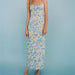 Summer Bowknot Decoration Printing Silk Net Midi Dress-Fancey Boutique